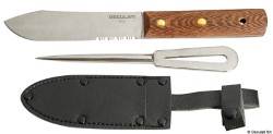 Kit: couteaux inox + pinoche + étui en cuir 